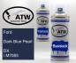 Preview: Ford, Dark Blue Pearl, DX / M7083: 400ml Sprühdose + 400ml Klarlack - Set, von ATW Autoteile West.